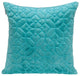 Aqua Quilted Velvet Geo Decorative Throw Pillow