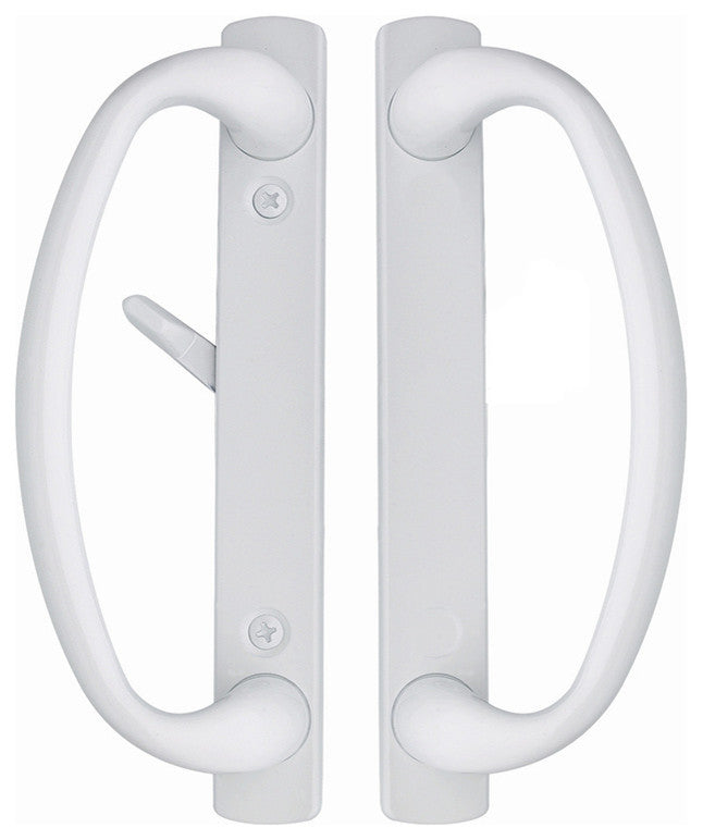 Charlotte Sliding Door Handle With 3-15/16" CTC Screwholes, White