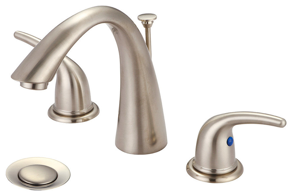 Accent Two Handle Widespread Bathroom Sink Faucet, Pvd Brushed Nickel