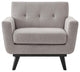 Armchair Accent Chair, Gray, Fabric, Modern, Mid Century Hotel Lounge Cafe
