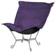 Scroll Puff Chair with Cover, Titanium Frame, Bella Eggplant