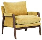 Kelly Mid-Century Modern Velvet Accent Armchair, Yellow