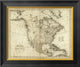 "Map of North America, 1796" Framed Canvas Giclee by John Reid, 20x17"