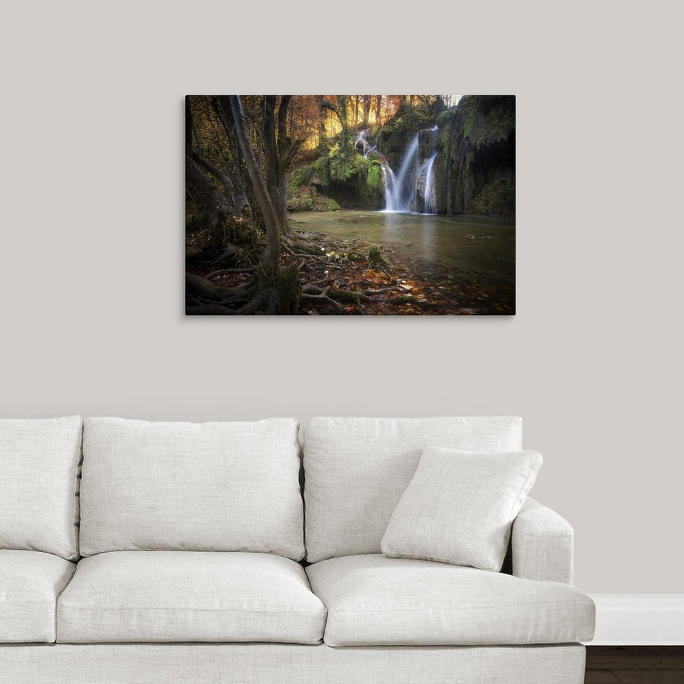 "Cascade des Tufs" Wrapped Canvas Art Print, 36"x24"x1.5"
