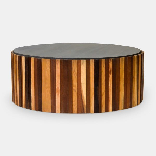 Round Salvaged Wood Coffee Table