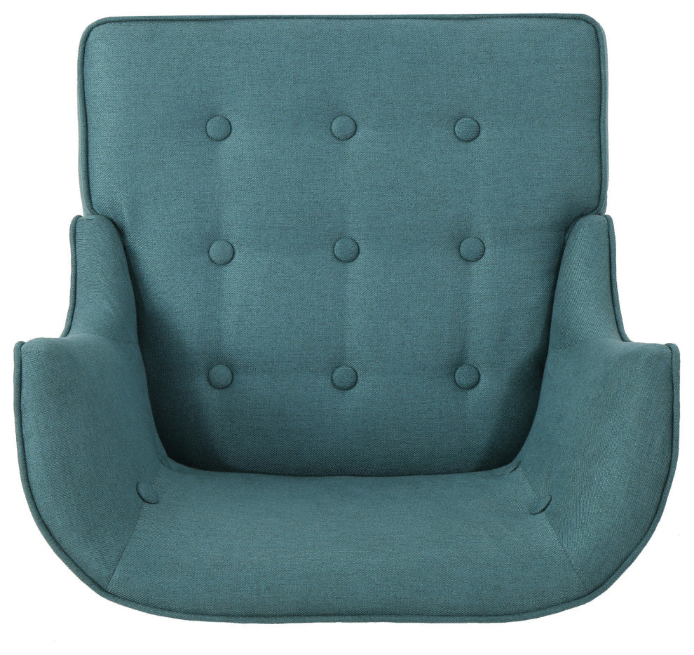GDF Studio Adelina Contemporary Upholstered Accent Chair with Nailhead Trim, Dark Teal