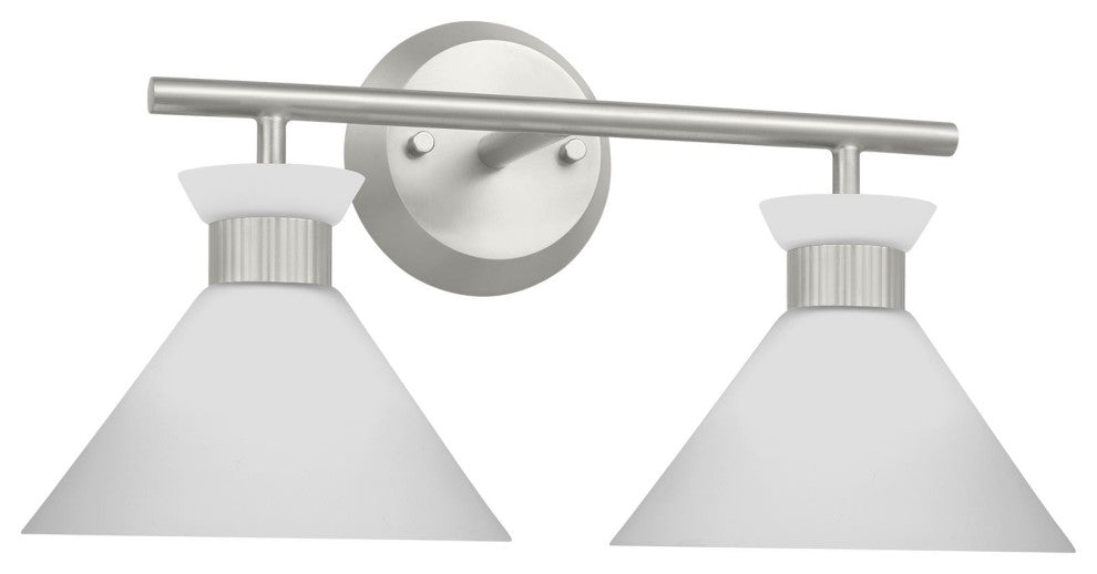 Belcarra 2 Light Bath, Brushed Steel