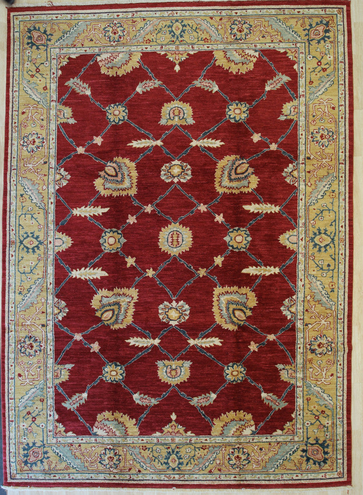 Red Traditional All Over Oushak Area Rug