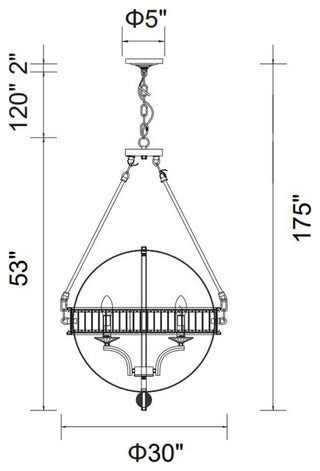 Arkansas 6 Light Chandelier With Black Finish