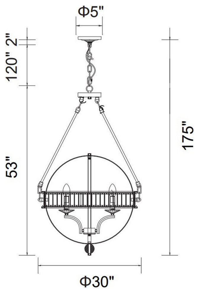 Arkansas 6 Light Chandelier With Black Finish