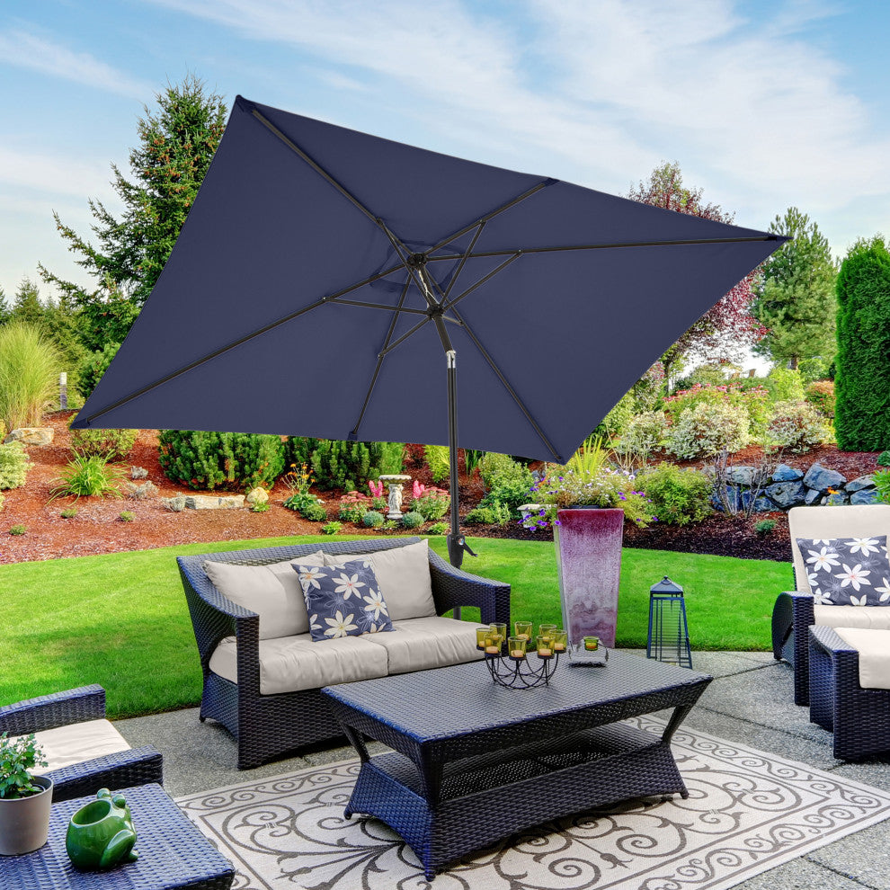 Pure Garden 10' Rectangular Patio Umbrella, Navy