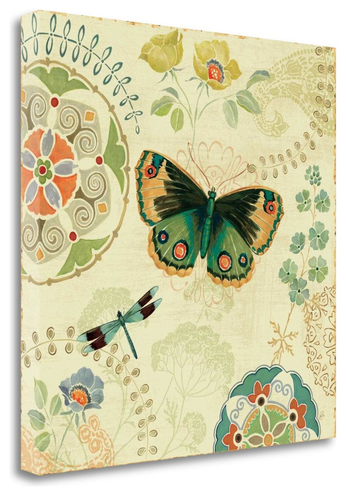 "Folk Floral II" By Daphne Brissonnet, Giclee Print on Gallery Wrap Canvas