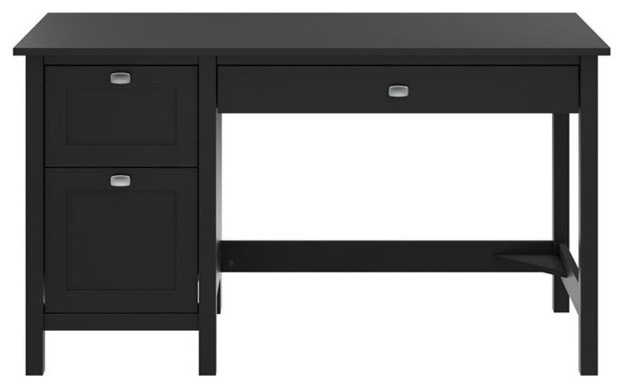 Broadview 54W Computer Desk with Drawers in Classic Black - Engineered Wood