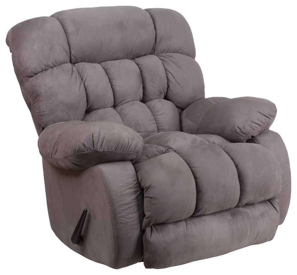 Softsuede Microfiber Rocker Recliner, Gray