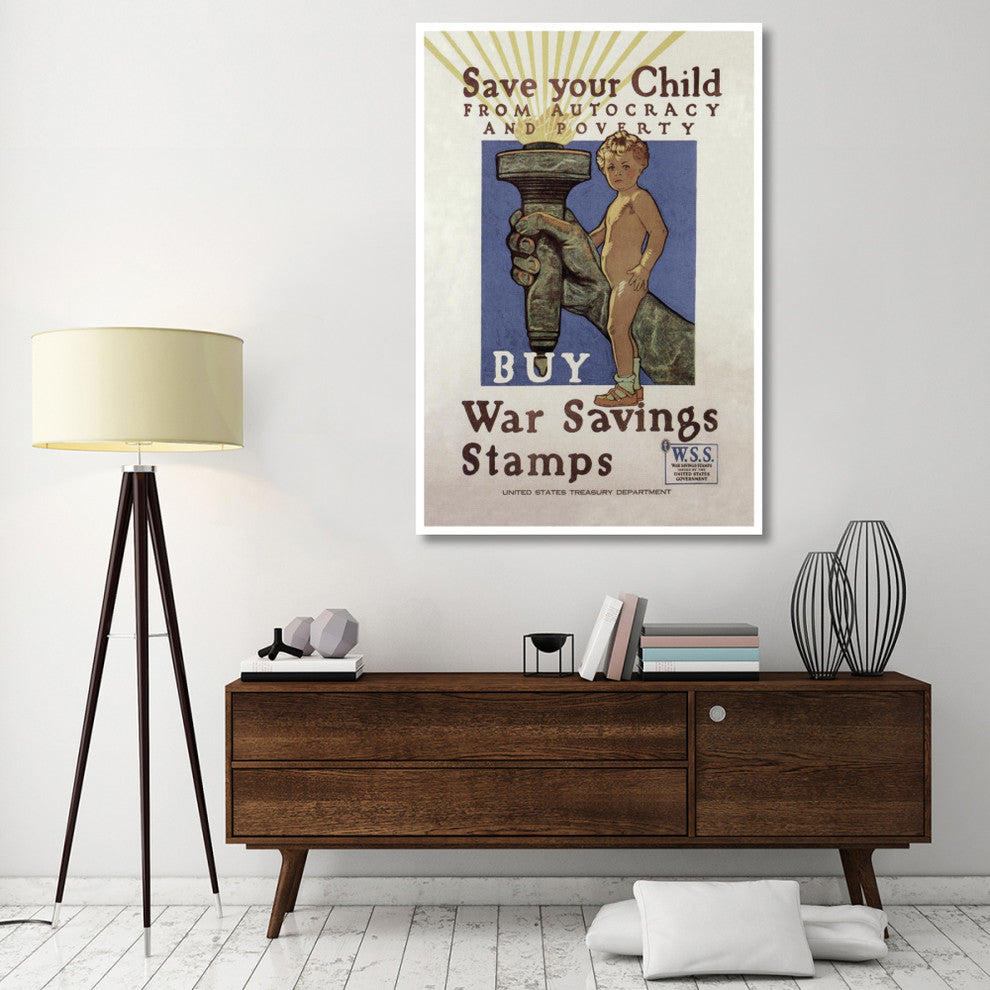 "WWI: Save Your Child" Digital Paper Print by Herbert Andrew Paus, 42"x62"