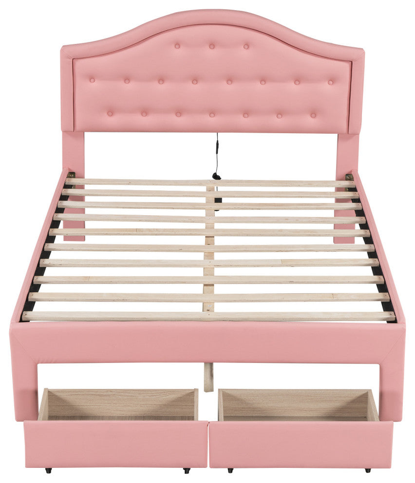 Gewnee Full Size Upholstered Platform Bed with Tufted Headboard