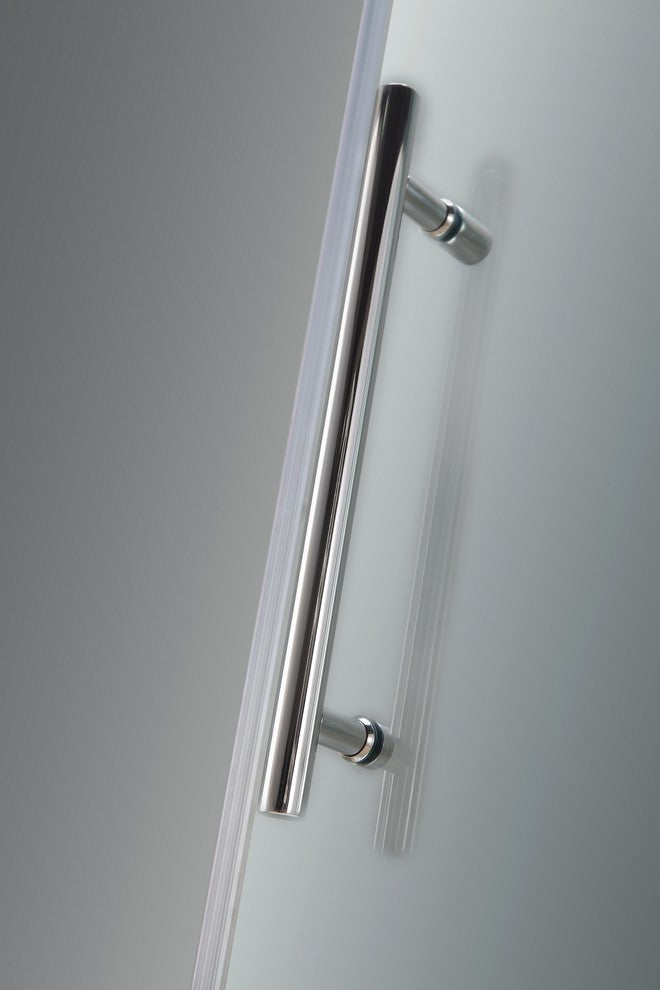 ZenArch 60"x77.5" Frameless Bowfront Sliding Shower Door, Chrome, Left