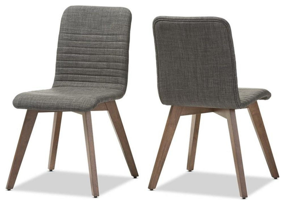Baxton Studio Sugar Dining Side Chair in Dark Gray (Set of 2)