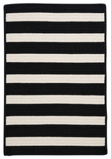 Stripe It TR89 Black White Indoor/Outdoor Area Rug, Rectangular 8'x11'