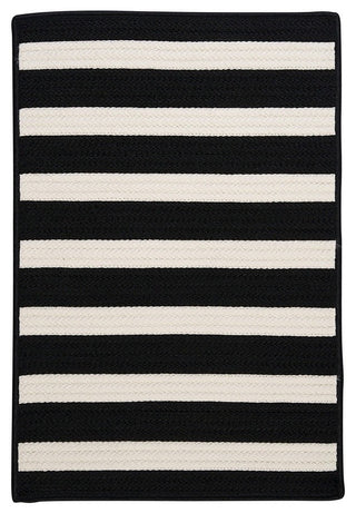 Stripe It TR89 Black White Indoor/Outdoor Area Rug, Rectangular 8'x11'