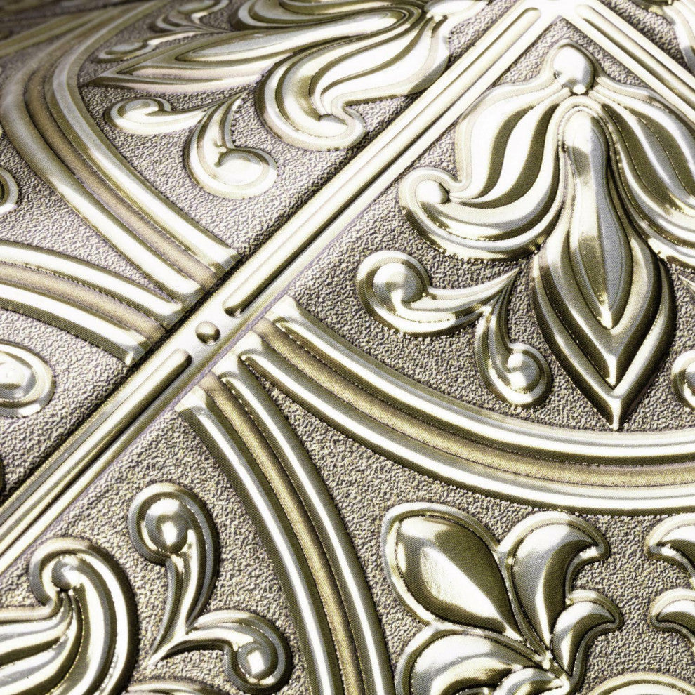 Gold Tin  Peel And Stick Tile Backsplash