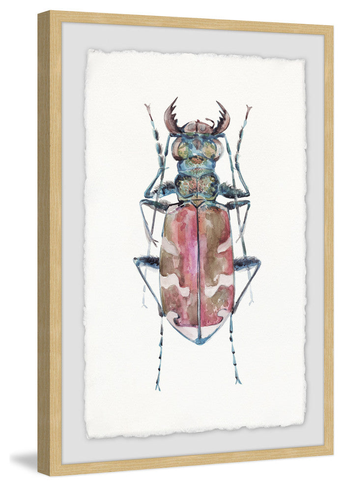 "Pink Marbled Bug" Framed Painting Print, 20"x30"