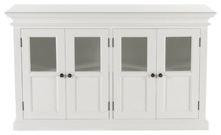 Classic White Halifax Buffet with 4 Glass Doors