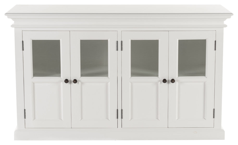 Classic White Halifax Buffet with 4 Glass Doors