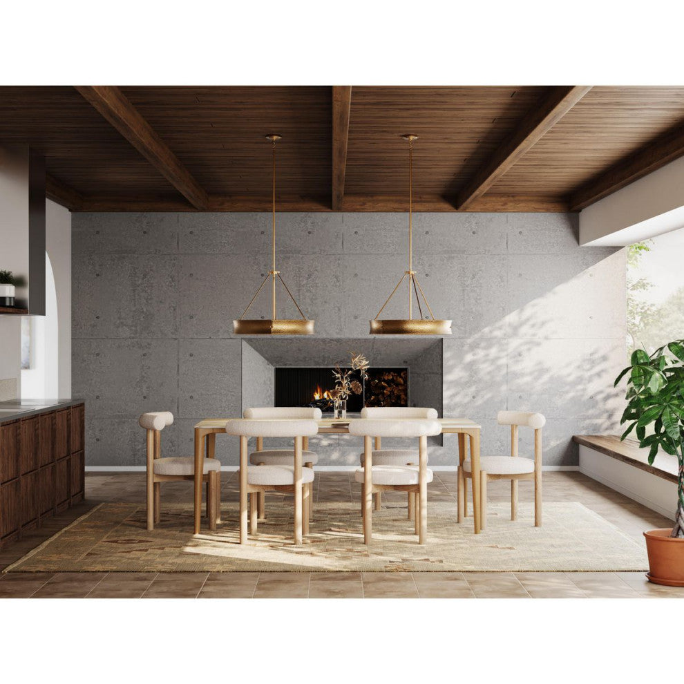 Lusail Collection Soft Gold Luxe Industrial Chandelier, 5-Light