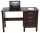 Espresso Finish Wood Writing Desk with Three Drawers