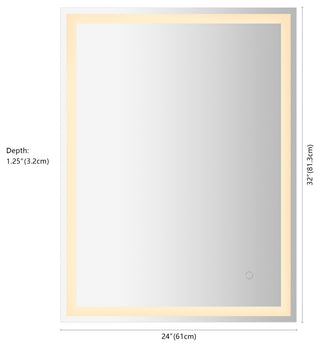 Pax Anti-Fog Front/Back-lit Bathroom Vanity Mirror, Touch Control, Height: 32"