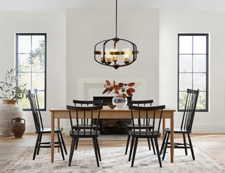 Contemporary-Style Black/Bronze 5 Light Large Pendant 24" Wide