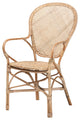 Modern Bohemian Natural Rattan Dining Arm Chair