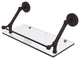 Prestige Regal 18" Floating Glass Shelf with Gallery Rail, Venetian Bronze