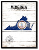 Virginia State Flag Canvas, 22"x29"