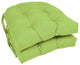 16" Solid Twill U-Shaped Tufted Chair Cushions, Set of 2, Mojito Lime