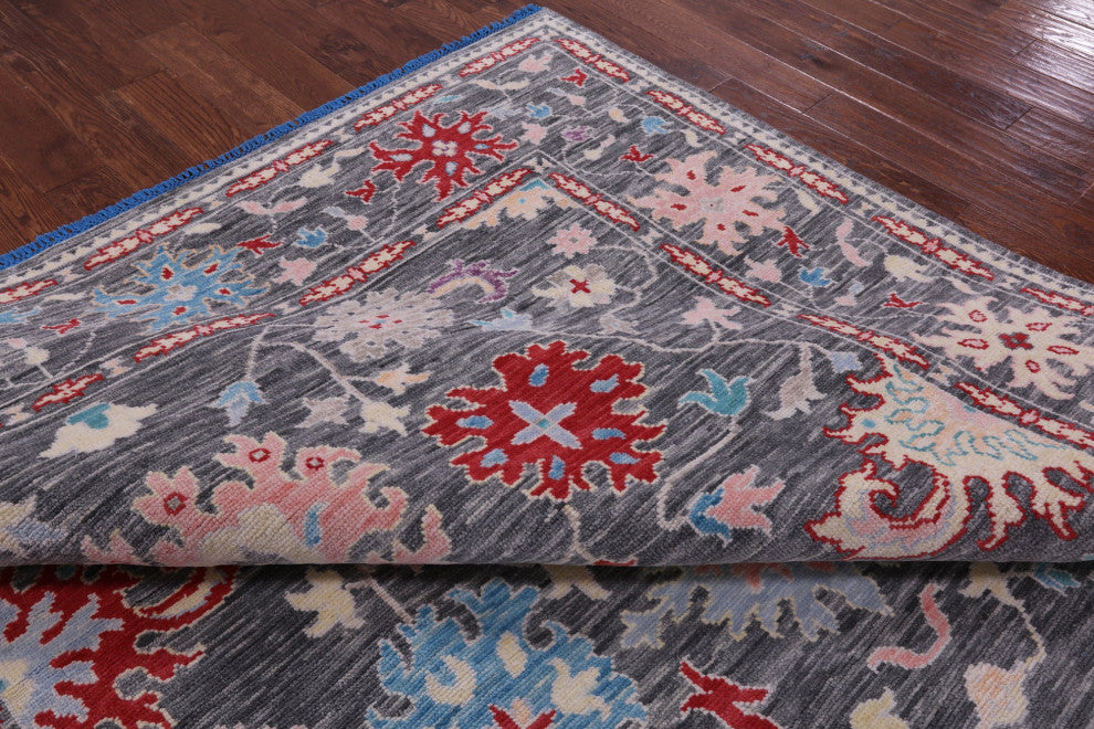 Turkish Oushak Handmade Wool Rug 8' 11" X 11' 11" - Q15661