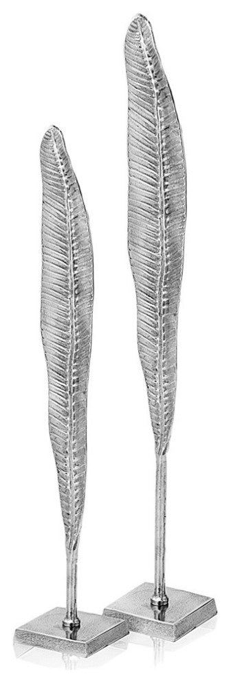 33" Silver Aluminum Tabletop Sculpture