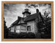 Cedar Point Lighthouse in Black and White Framed Photo Paper Wall Art Prints, Red Oak, 11" X 14"