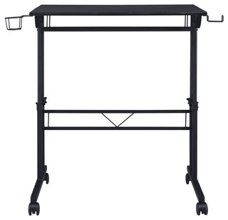 Rolling Writing Desk With Height Adjustable Desktop, Black