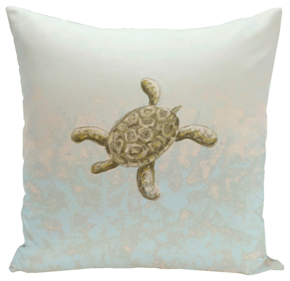 Polyester Decorative Pillow, Tortuga Water, 16"x16"