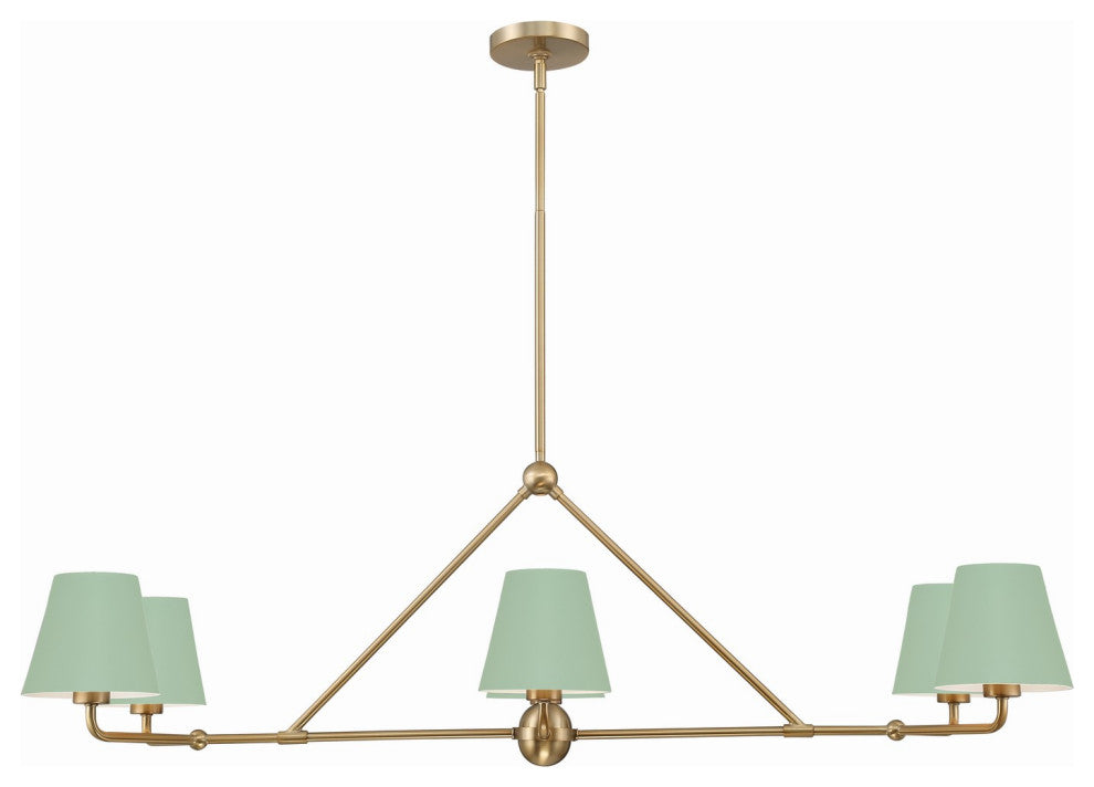 Xavier 6-Light Chandelier, Vibrant Gold/Green