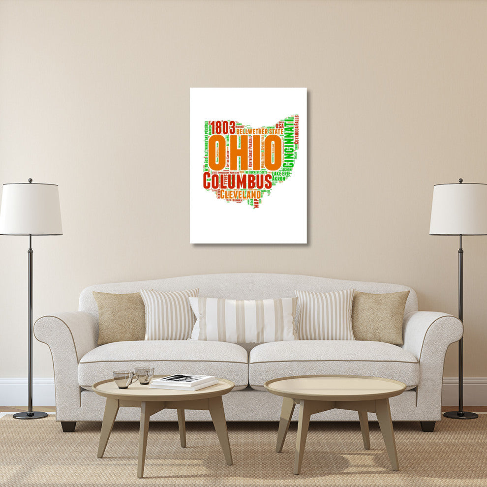 "Ohio Word Cloud Map" Fine Art Print