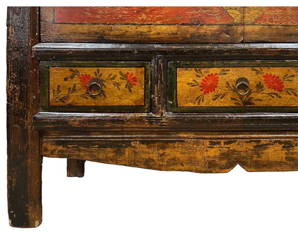 Consigned Antique Chinese Mongolia Cabinet/Buffet Table, Sideboard