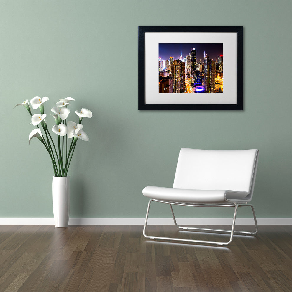 Philippe Hugonnard ''Lights Manhattan'' Matted Framed Art, 16x20