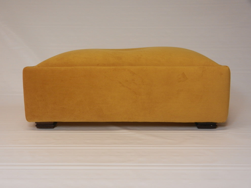 Grand Deco Tufted Suede Footstool - Available in 7 colors, Turmeric