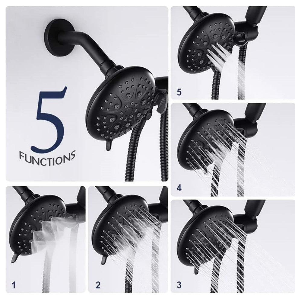 High Pressure 35-Function Dual 2 in 1 Shower Faucet with Valve