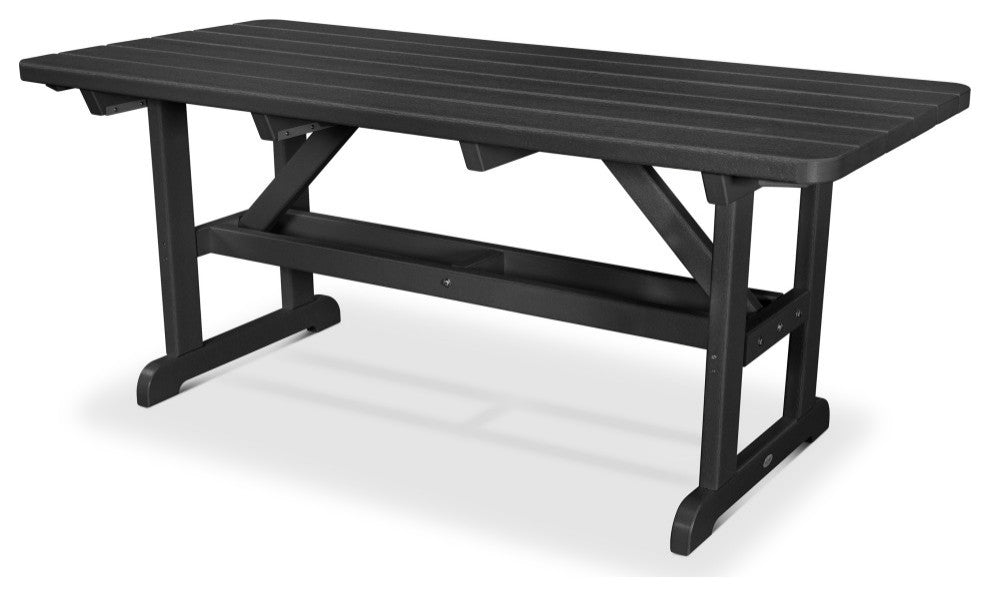 Polywood Park 33"x72" Harvester Picnic Table, Black