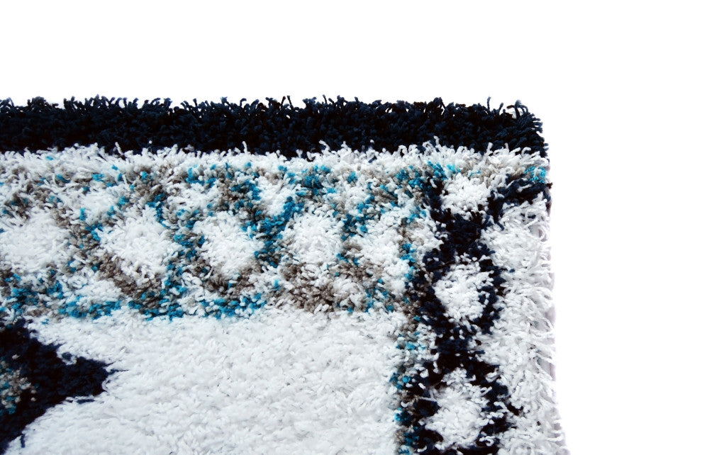 Delphos Tribal Diamond Shagin Teal and Gray - Teal and Gray - 6' 7" X 9' 6"