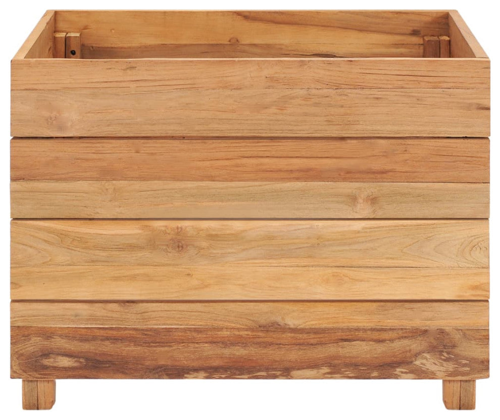 Vidaxl Raised Bed 19.7"x15.7"x15" Recycled Teak and Steel
